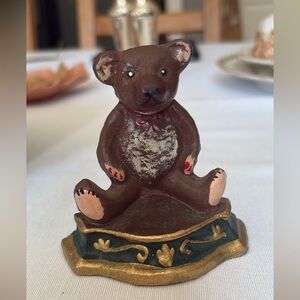 Charming Teddy Bear Cast Iron Door Stop